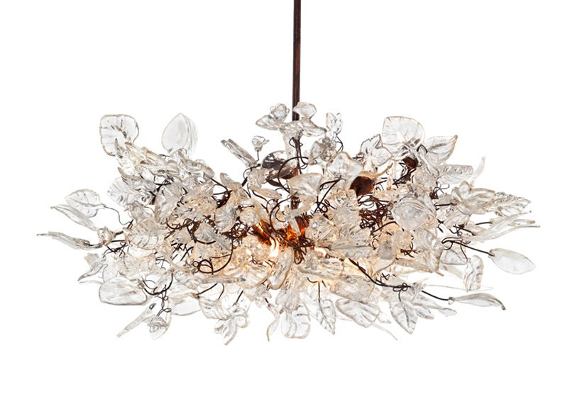 Large Hanging Lights With Natural Clear Flowers And Leaves For Hong Kong Large Hanging Lights With Natural Clear, Chandelier With Flowers And Leaves