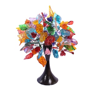 Bedside Table Lamp, modern table lamp with multi color flowers and leaves