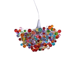 Chandelier with Colorful bubble, modern ceiling light fixture with bubbles for children room or dining room.