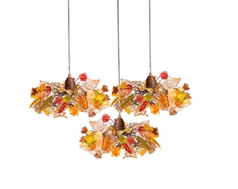 Pendant Chandelier multi pendants ceiling light with flowers and leaves for Kitchen Island,Dining Room, bar light