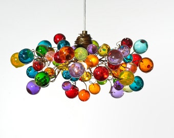 Bubbles Lighting, plafondhanglamp met veelkleurige bubbels voor keukeneiland, bedlampje - moderne verlichting