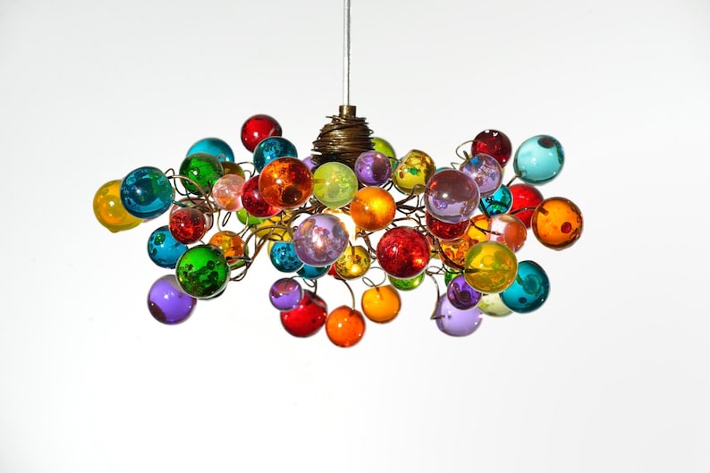 Bubbles Lighting, Ceiling Pendant light with Multicolored bubbles for Kitchen island, bedside light modern lighting image 1