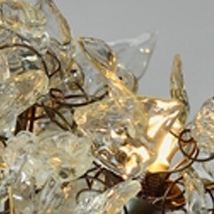 Floral Chandelier: Resin Flowers & Leaves, 3-Arm Dining Room Lighting