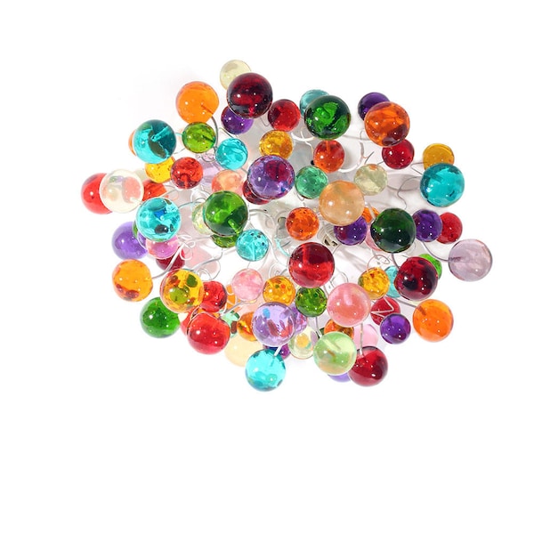 Flush mount Ceiling light with multicolored bubbles for bathroom, hall entrance or room. rainbow color lighting