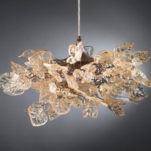 Lighting hanging Chandeliers with light gold flowers and leaves for living room, children room
