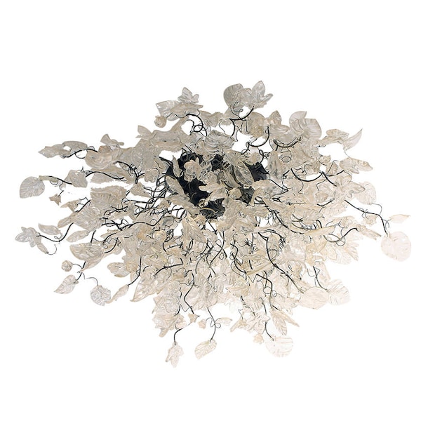 Flush Mount Lighting with transparent clear flowers, wild looking ceiling mount for kitchen, living room.