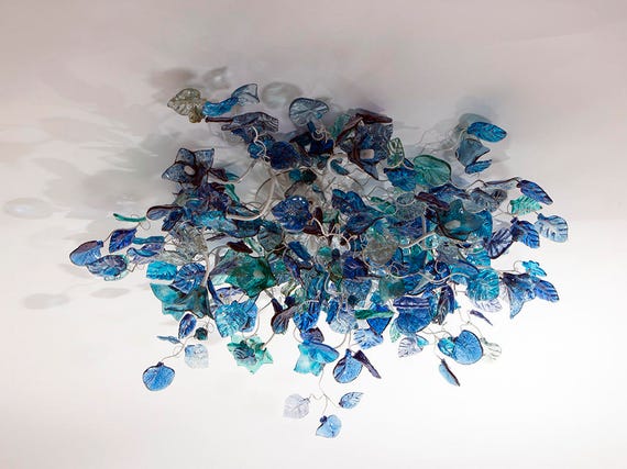 Wide flush mount sale chandelier