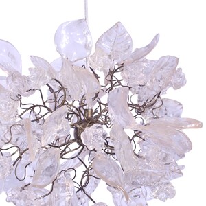 Pendant light with Crystal clear flowers and leaves for hall, bathroom or as a bedside lamp a unique lighting. image 6