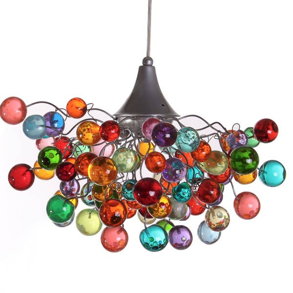 Lighting Fixtures with Multicolored bubbles, hanging lamp with bubbles for children room or dining room.