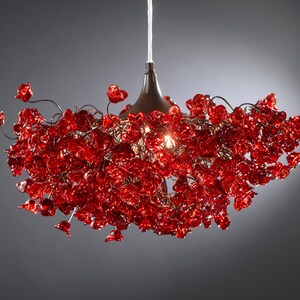 Modern Hanging Light with Red flowers for living room, bedroom, Dining Room. image 7