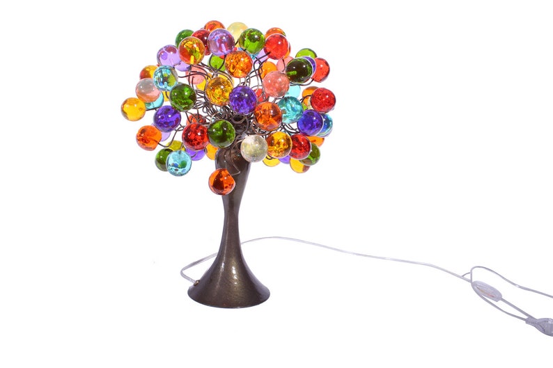 modern bedside lamp with Multicolored bubbles, unique table lamp, colorful bubbles light for desk or bedside table. image 4