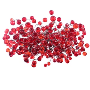 Large Red Chandelier with shades of red bubbles - statement lighting with red balls for Dining Room