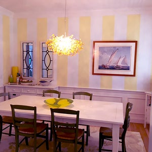 Yellow Lighting, chandelier with flowers, hanging lamp, flowers lights for Dining Room, statement lighting image 2