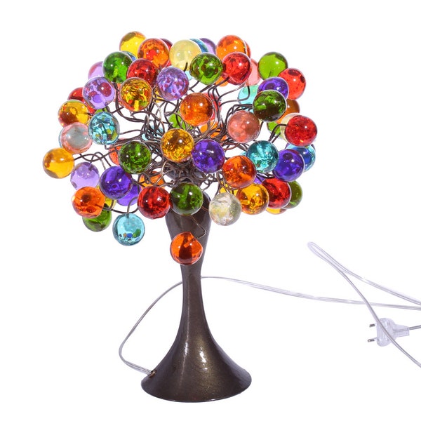 modern bedside lamp with Multicolored bubbles, for desk or bedside table.