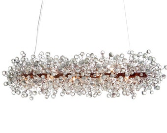 Large Chandelier for Dining Room, with Transparent clear bubbles