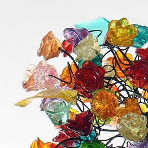 Hängende Pendelleuchte mit Bunten Rosen Blumen für Kinderzimmer, oder als Nachttischleuchte. Bild 4