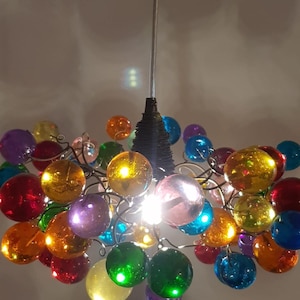 Colorful Resin Chandelier, Bubble Pendant Lights, Rainbow Decoration, Modern Ceiling Light, Housewarming Gift