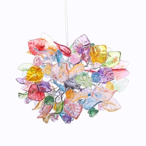 Pendant Lighting, Pastel color Ceiling chandelier with flowers and leaves