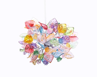 Pendant Lighting, Pastel color Ceiling chandelier with flowers and leaves