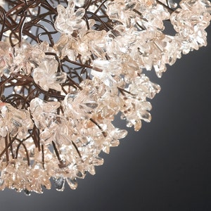 Ceiling lamp, hanging light, chandelier with Transparent clear jumping flowers for living room, Dining Room light.light fixture