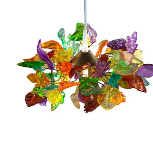 Pandent light Multicolored leaves and flowers Chandelier for kids room, living room, bedroom