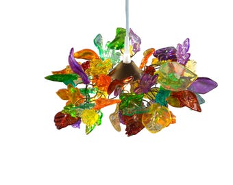 Pandent light Multicolored leaves and flowers Chandelier for kids room, living room, bedroom