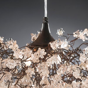 Ceiling lamp, hanging light, chandelier with Transparent clear jumping flowers for living room, Dining Room light.light fixture