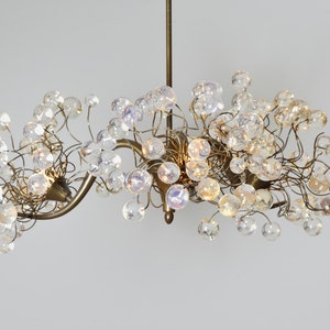 Hanging Chandelier Lighting with Transparent clear bubbles 3 arms chandelier lamp, for Dining table or bedroom. image 1