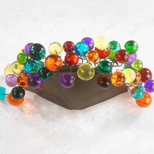 Wall Sconce lighting with multicolored bubbles, unique up light wall lamp for bathroom, living room.