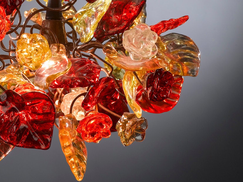 Ceiling Light Fixture Flowers Light With Warm Shades of Etsy UK