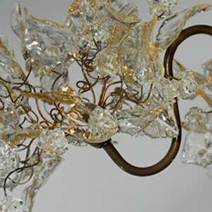 Floral Chandelier: Resin Flowers & Leaves, 3-Arm Dining Room Lighting