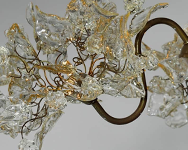 Floral Chandelier: Resin Flowers & Leaves, 3-Arm Dining Room Lighting