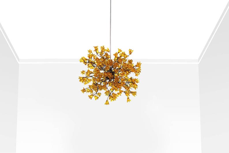 bathroom toilette or kitchen island .ceiling lamp Hanging pendants light with yellow flowers for bedroom