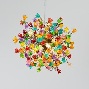 Ceiling lamp, modern flowers Lighting with rainbow flowers for Dining Room , living room, hall or child room.handmade light fixture