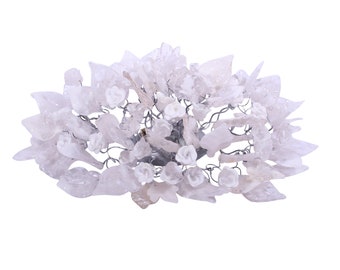 Silver Metal Leaf Sconce: Handmade Clear and White Resin Wall Light