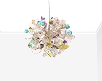 Ceiling pendant light with flowers and leaves , island falls for kitchen, bathroom, children rooms or hall .