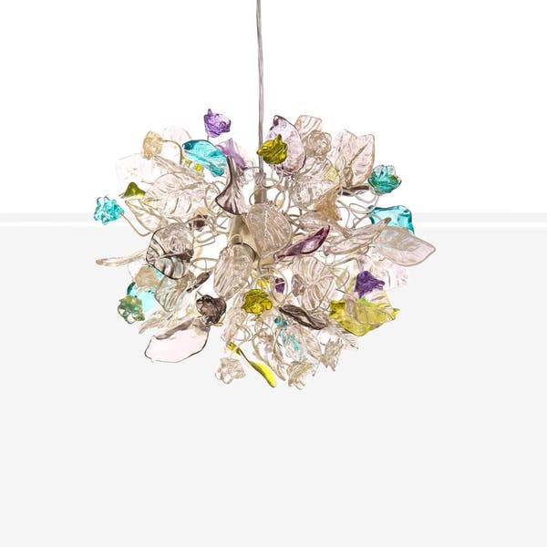 Ceiling pendant light with flowers and leaves , island falls for kitchen, bathroom, children rooms or hall .