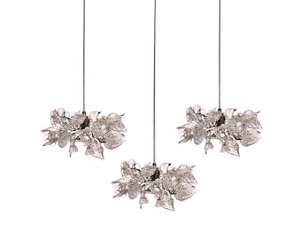 Pendant ceiling lighting, Pendant light with Clear flowers and leaves, pendant for Kitchen Island,Dining Room .