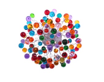 Ceiling lighting Flush mount with multicolored bubbles for bathroom, hall entrance or room.