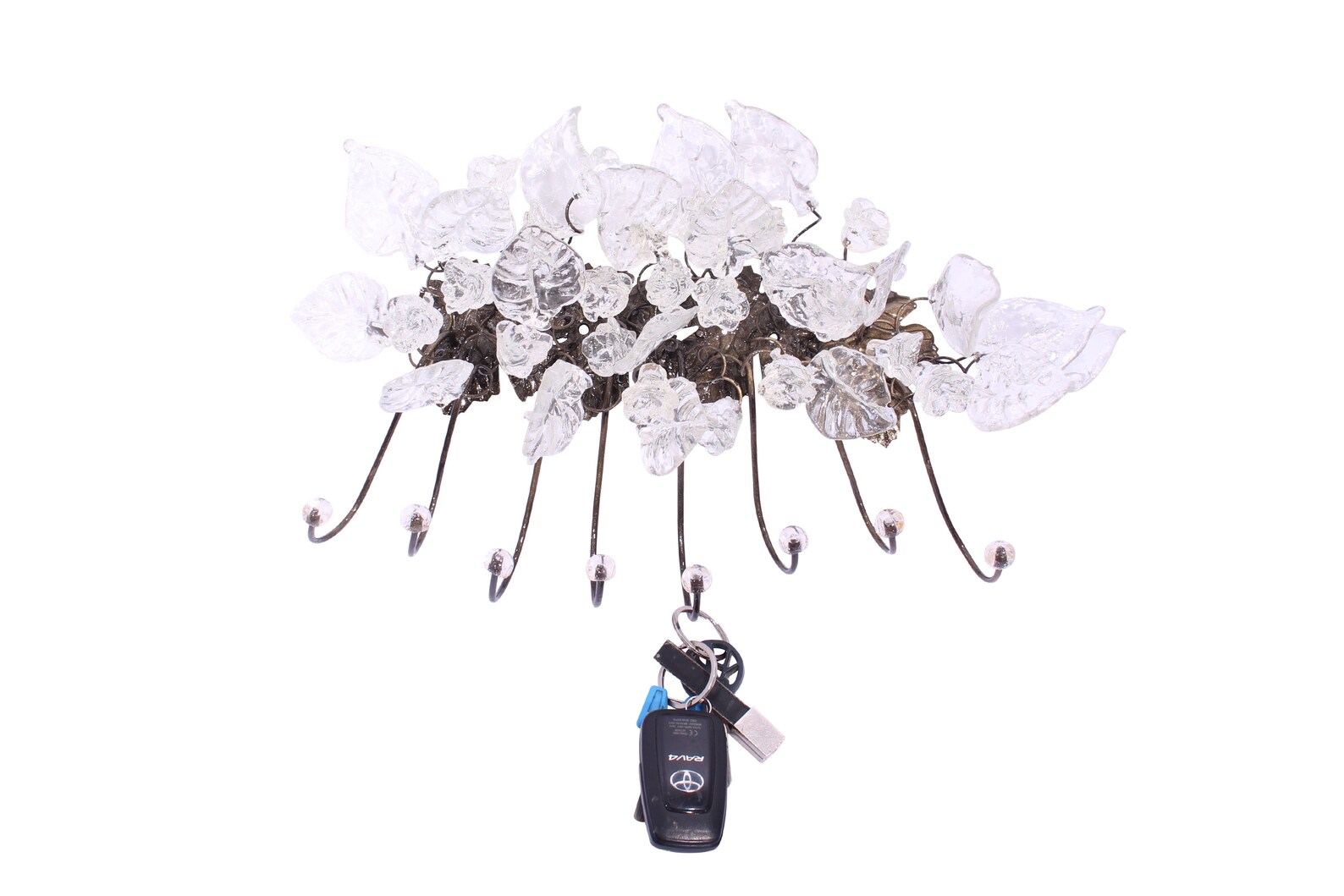 Unique Hooks Coat Rack, Wall Hook With Transparent Clear Resin Flowers ...