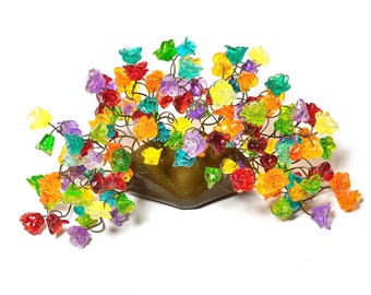 Wall light sconce - Sconce up light, colorful hand made decorative flowers lamp for wall