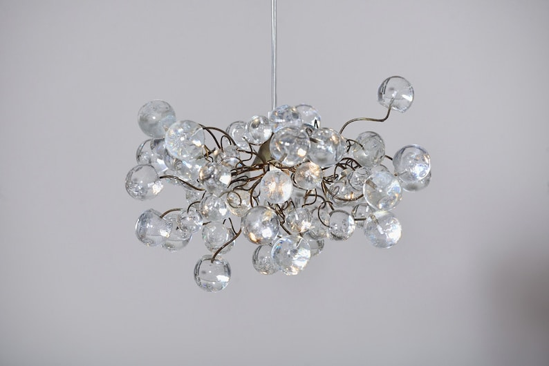Modern Pendant light, island lighting with clear Transparent bubbles image 1