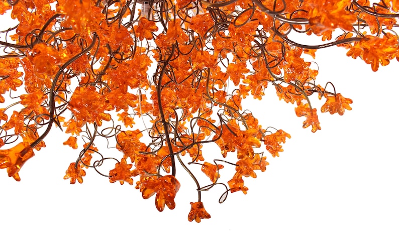 Orange Dining Room Lighting, Hanging Chandeliers with Orange jumping flowers