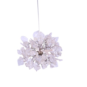 Pendant light with Crystal clear flowers and leaves for hall, bathroom or as a bedside lamp a unique lighting. image 1