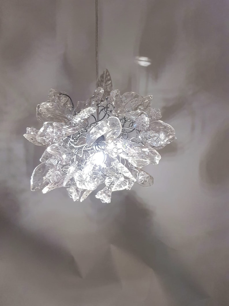 Triandra 7 Light 110V Pendant in White with Clear Heritage Crystals