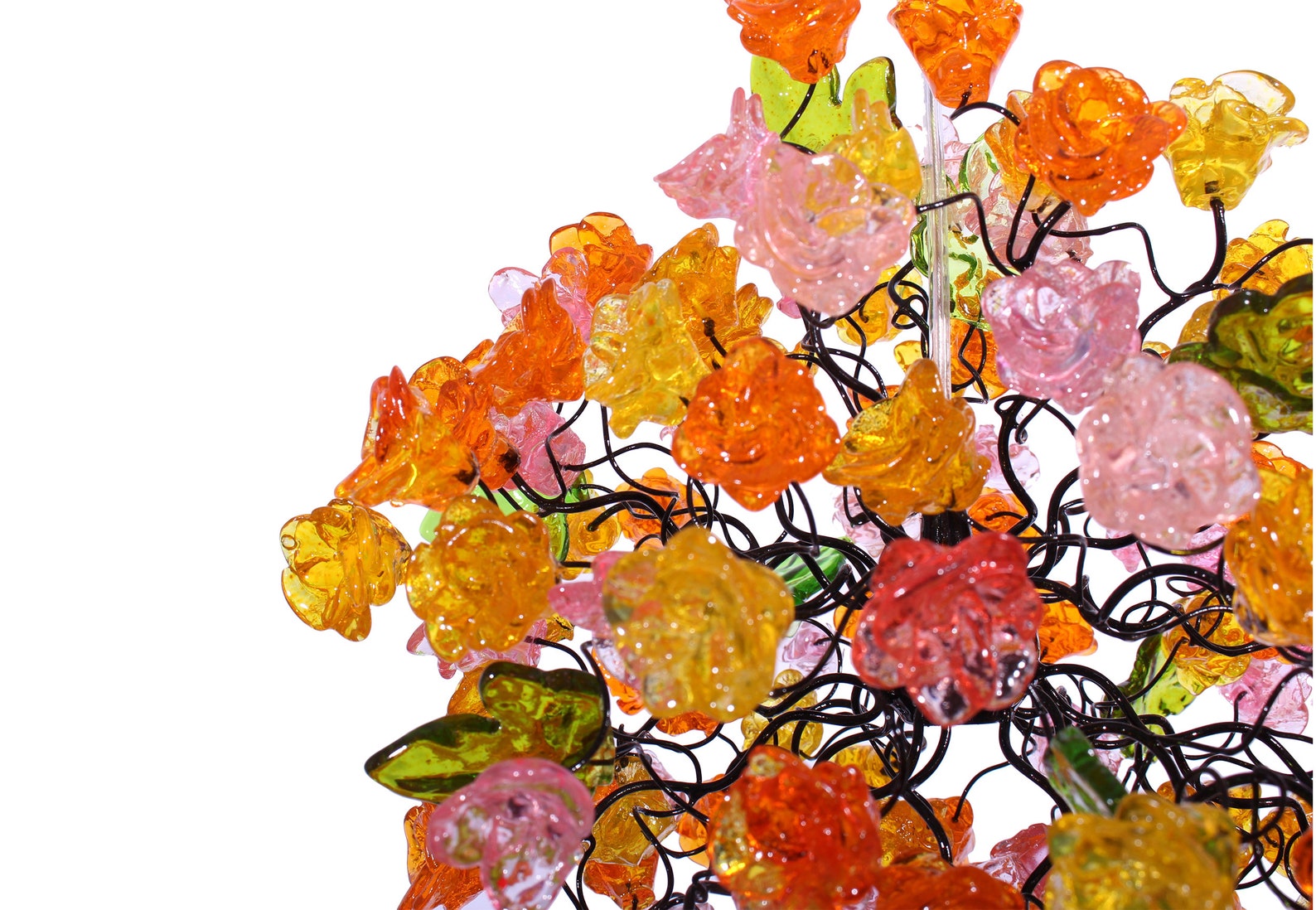 Hanging Pendant Lighting With Ping and Orang Roses Flowers for Children ...