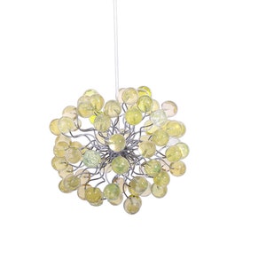 Pendant lighting with Lemon Green bubbles Light Fixture chandelier for hall, bathroom, bedroom or children place.
