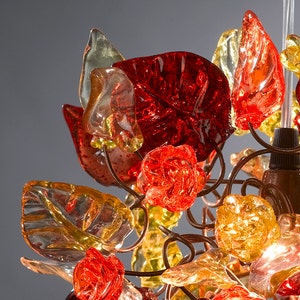 Ceiling light fixture, flowers light with warm shades of flowers and leaves hanging chandelier for hall, bathroom. image 5