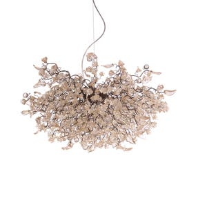 Large Hanging chandeliers with clear transparent mix flowers and leaves for Dining Room, a unique and elegant dining room light.