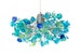 Ceiling pendant light with sea color flowers and leaves, for Kitchen island, bedroom or as bedside lamp.